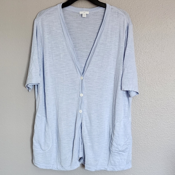 J. Jill Knit Linen Cardigan Shirt/ Size  XL/PETITE - Picture 1 of 11